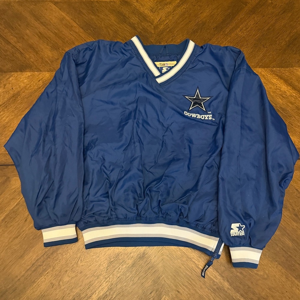 Vintage Starter‎ Dallas Cowboys Emmitt Smith 22 Windbreaker Pullover Blue Large